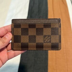 Louis Vuitton Brown Checkered Card Holder